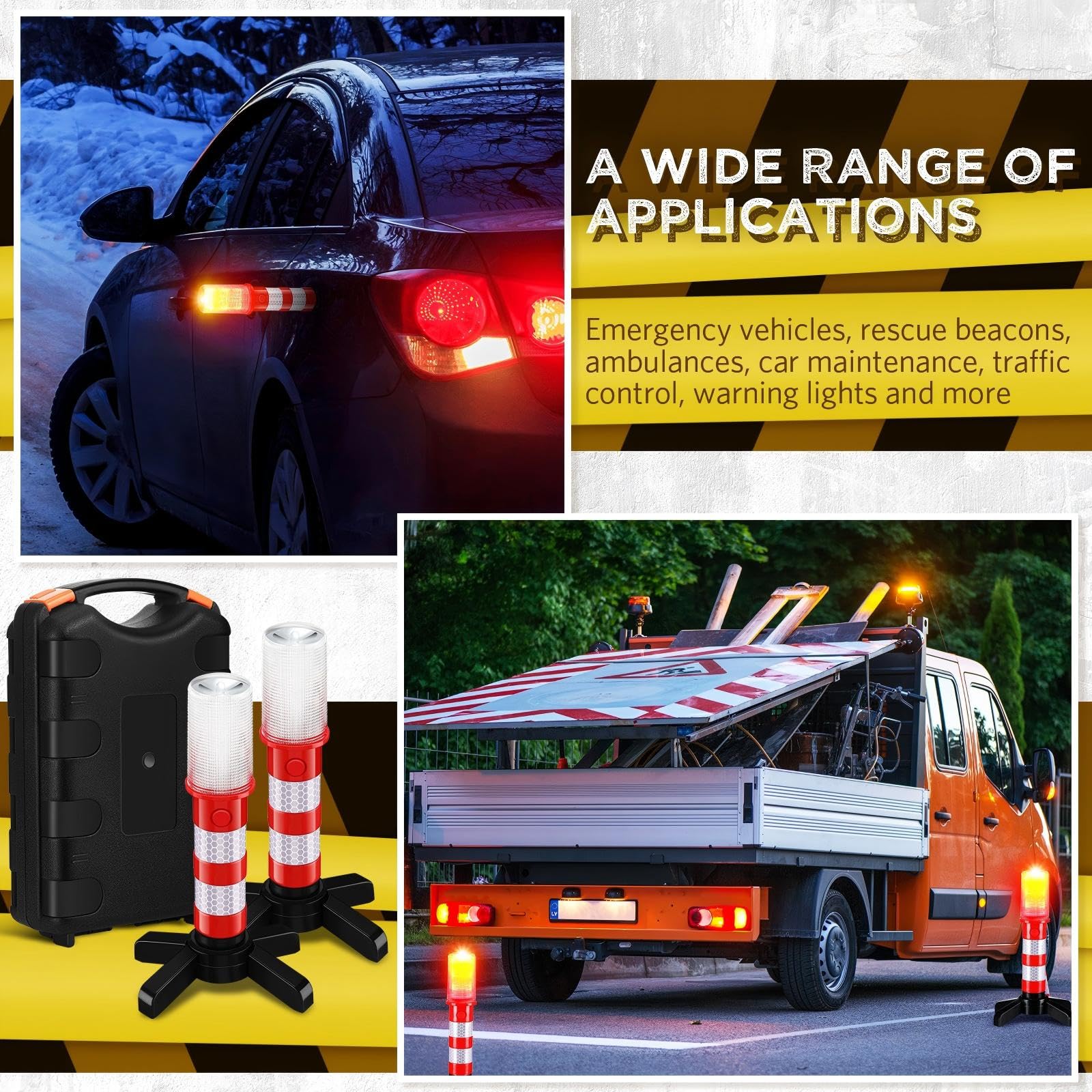 Riakrum nighttime roadside deployed strobes improving scene visibility and safety