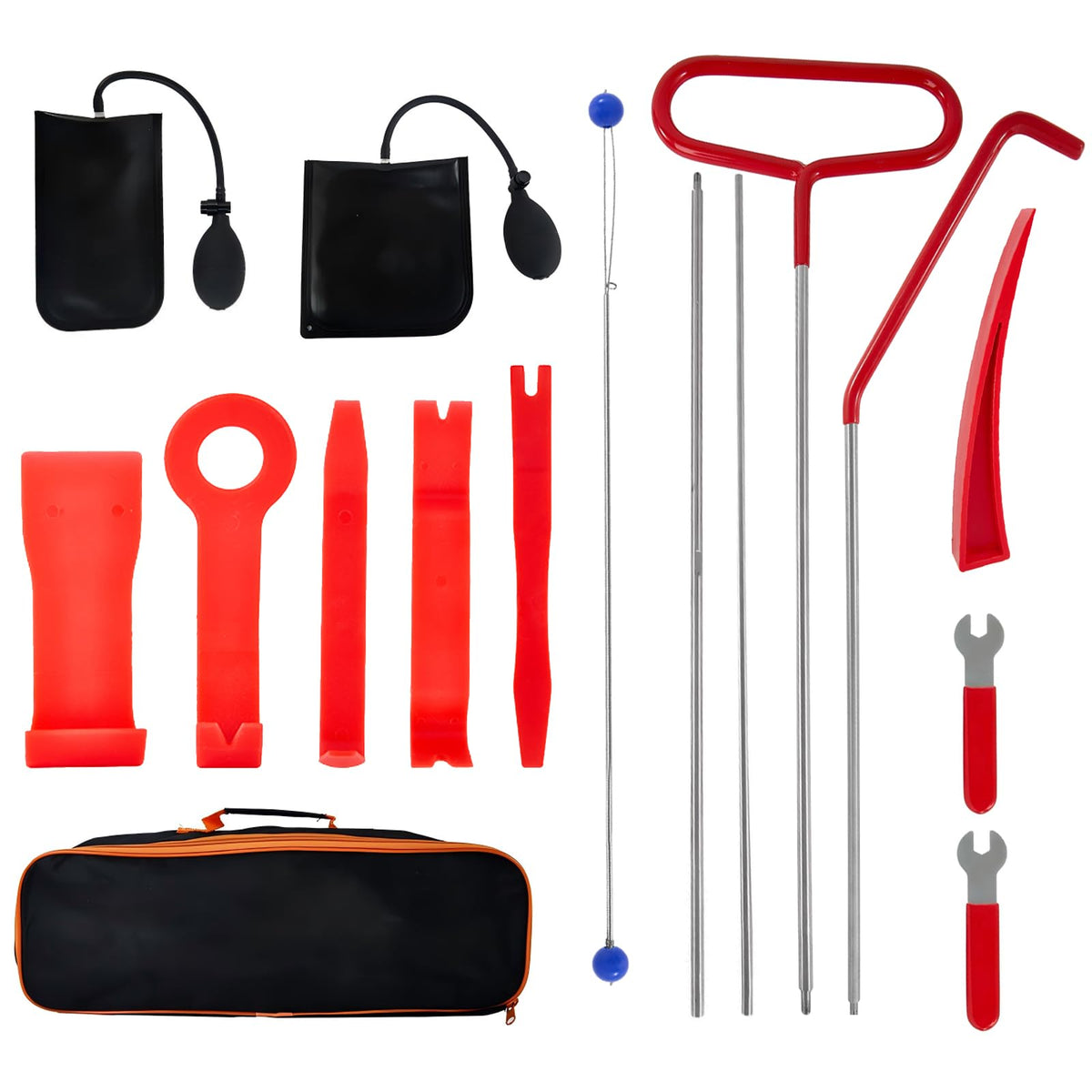 Ricenp front view of full 16pc kit showing organized tools and bag for quick access
