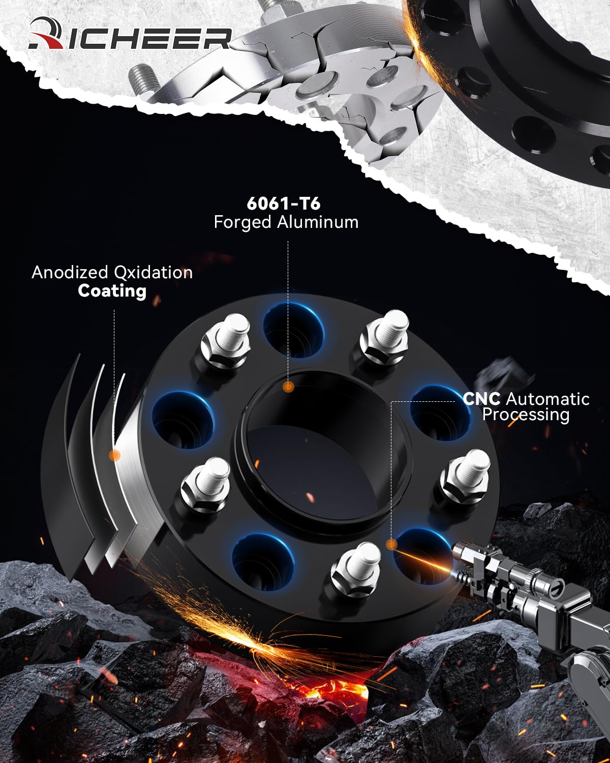 Richeer Grade 12.9 studs and nuts set illustrating high tensile-strength safety