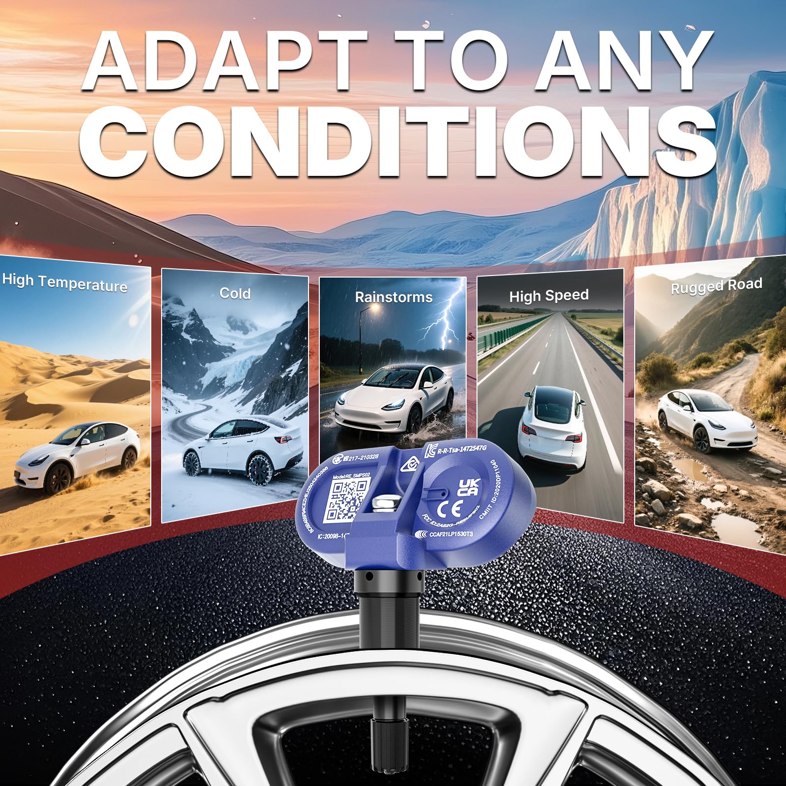 Richeer sensors on Tesla during road trip showing reliable monitoring benefit