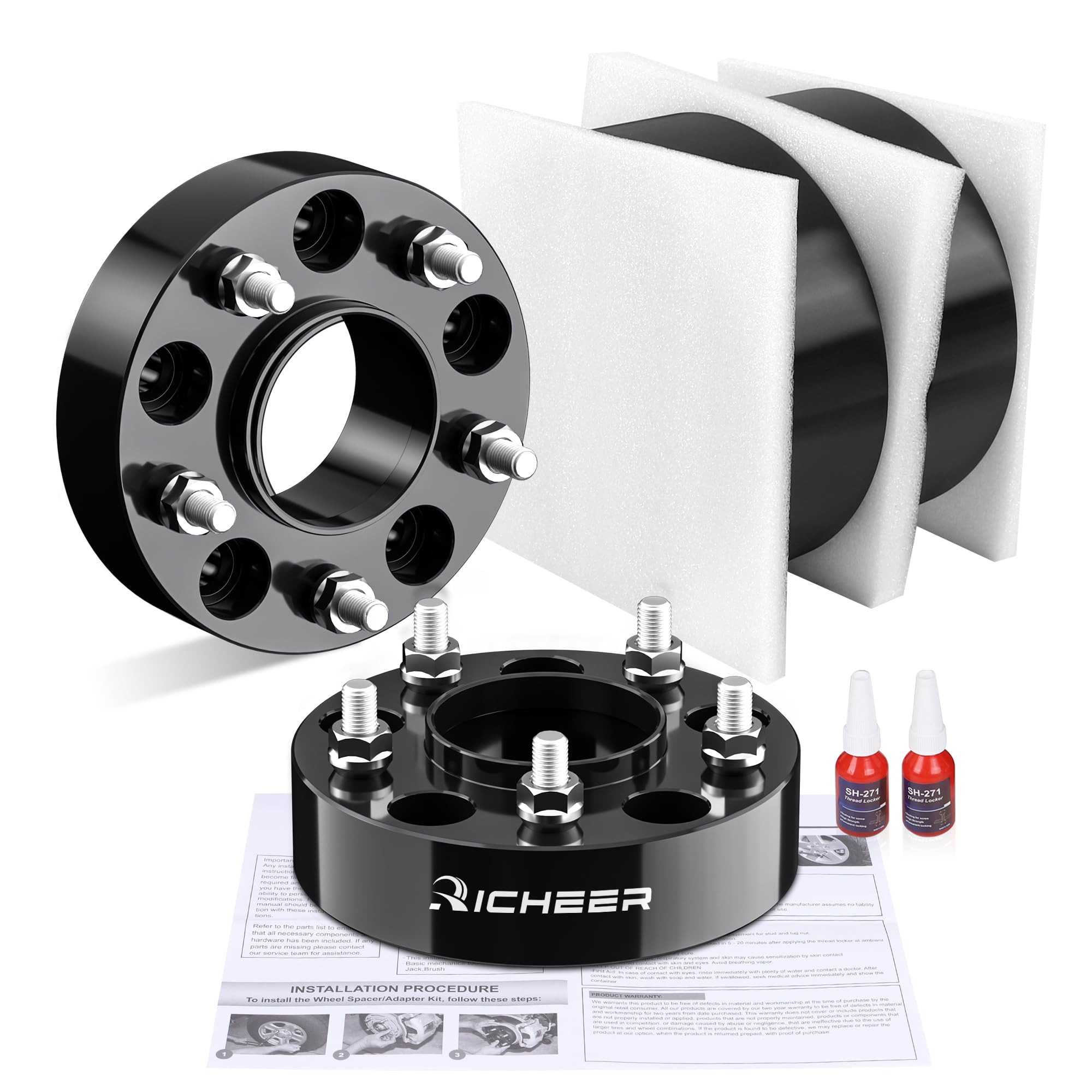 Richeer spacer on Jeep Wrangler demonstrating wider track and enhanced handling