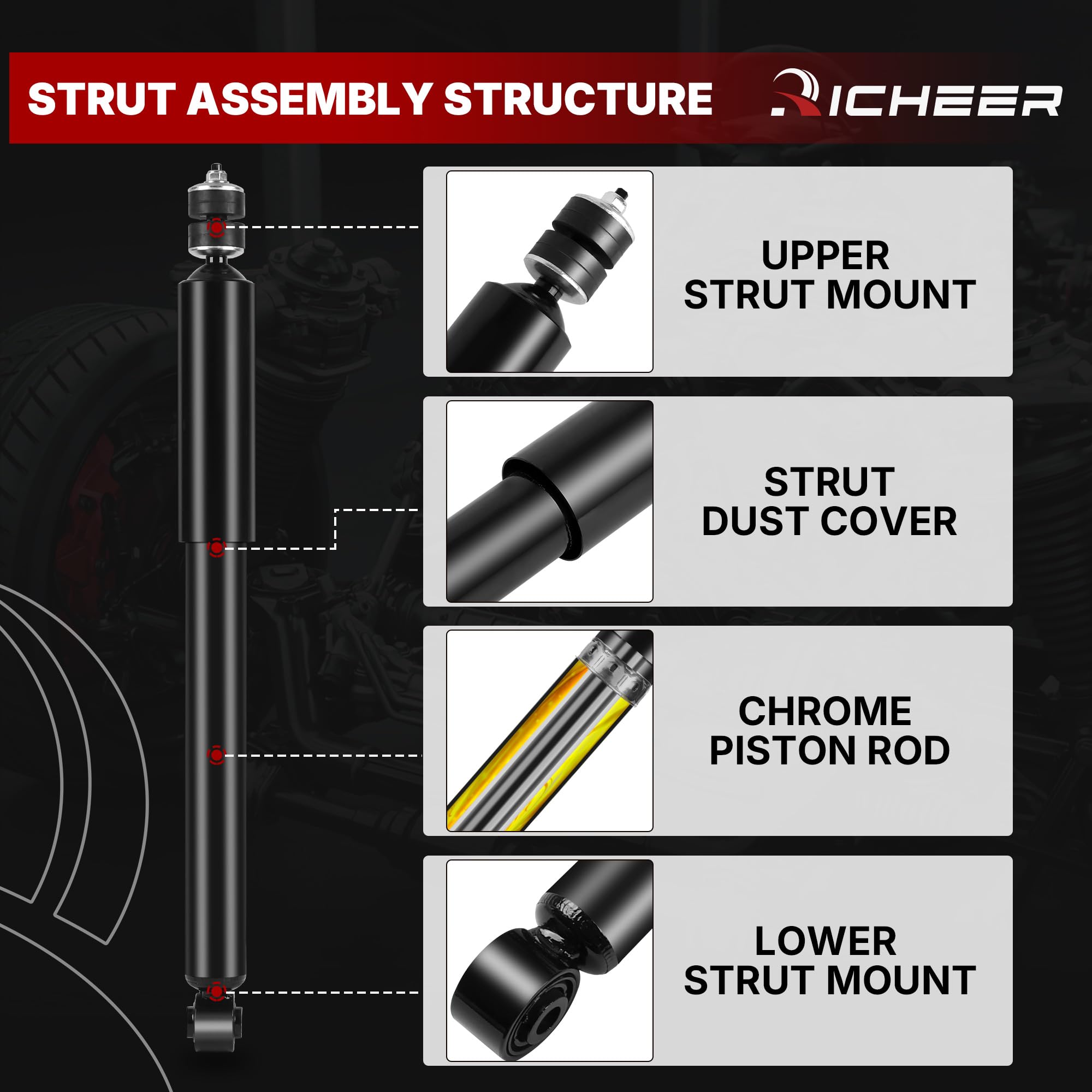 Richeer shock body and valving detail conveying consistent damping benefit