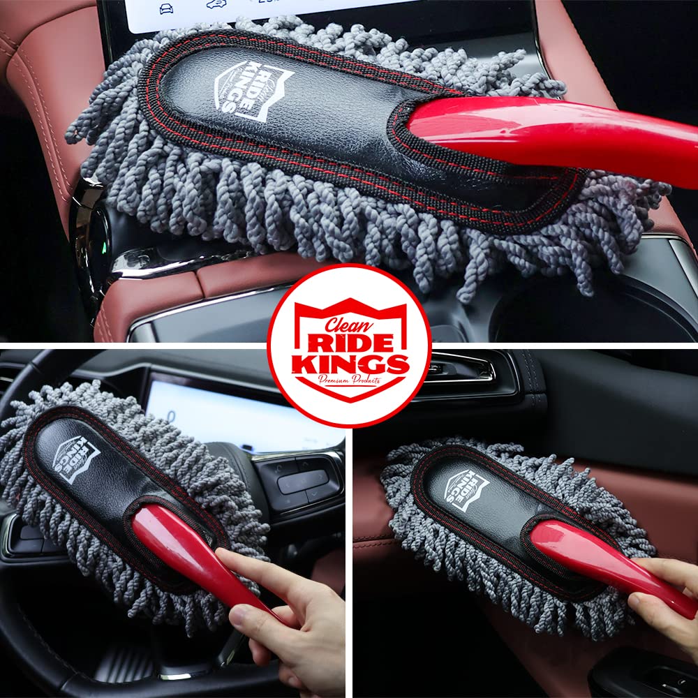 RIDE KINGS duster in use on an SUV roof reaching without a ladder
