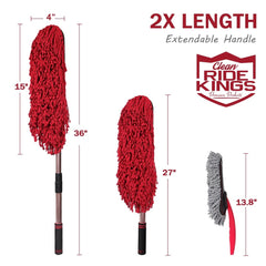 RIDE KINGS extendable handle close-up with comfortable sponge grip for control