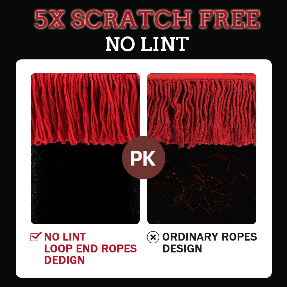 RIDE KINGS mop head rotated at angle to clean sloped windshield edges