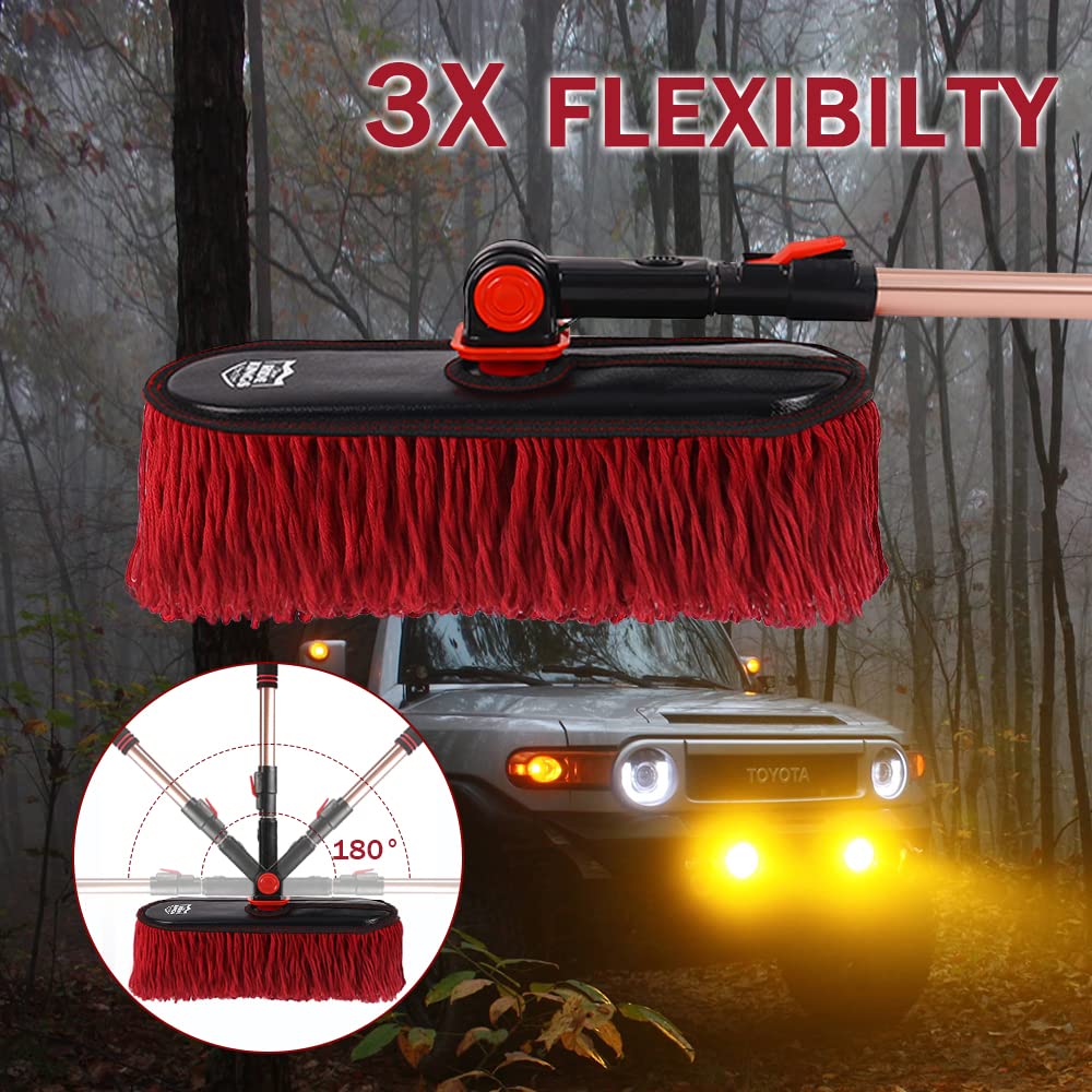 RIDE KINGS telescoping handle extended to reach roof