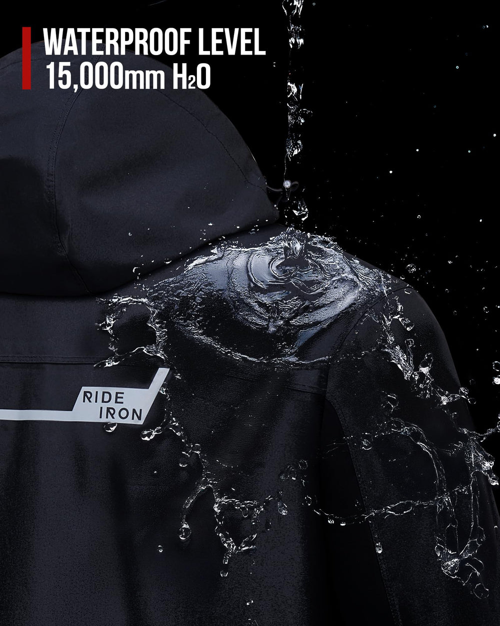 RIDEIRON two-way waterproof zipper enabling quick pocket access