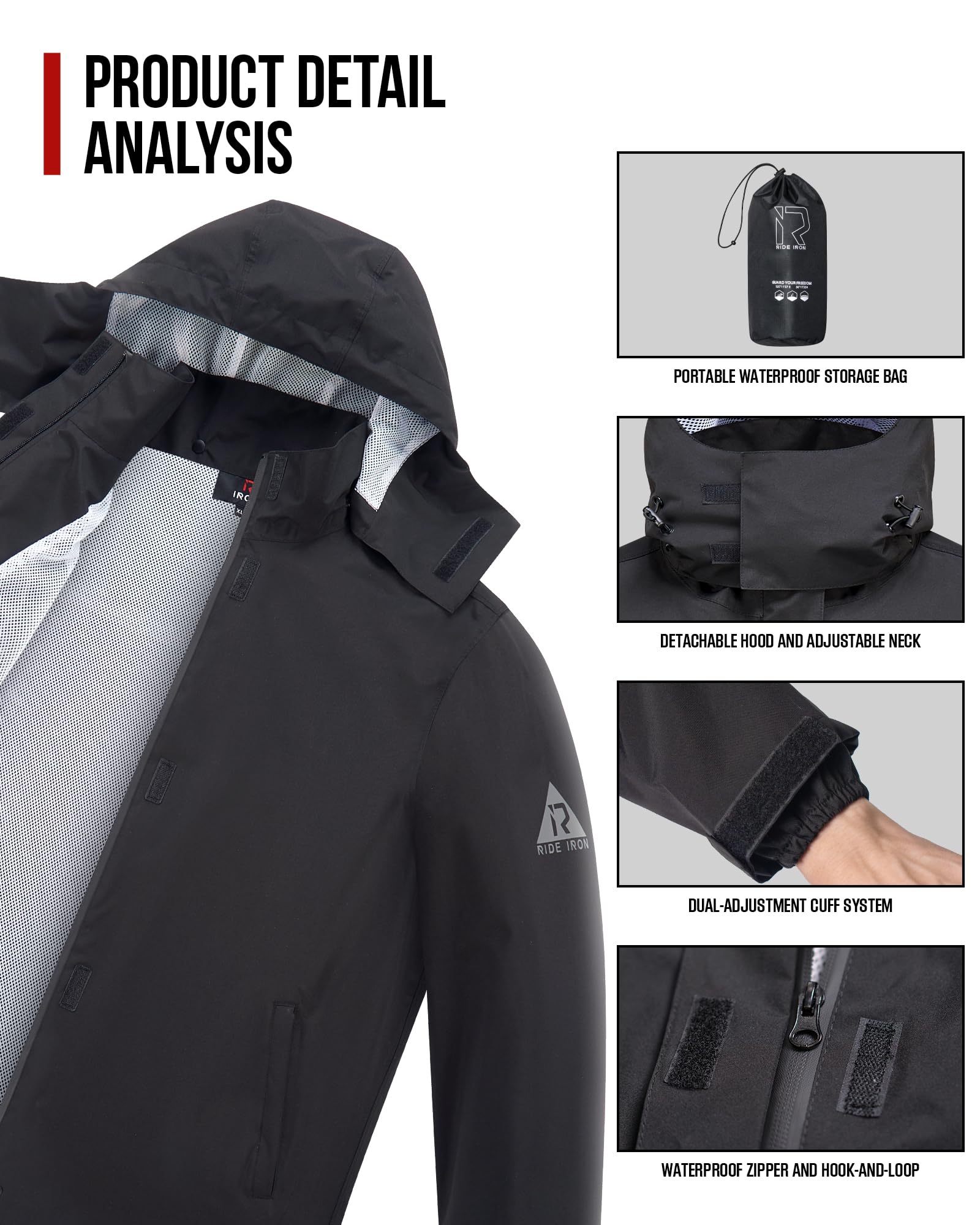 RIDEIRON two-way zipper access allowing quick under-jacket reach benefit