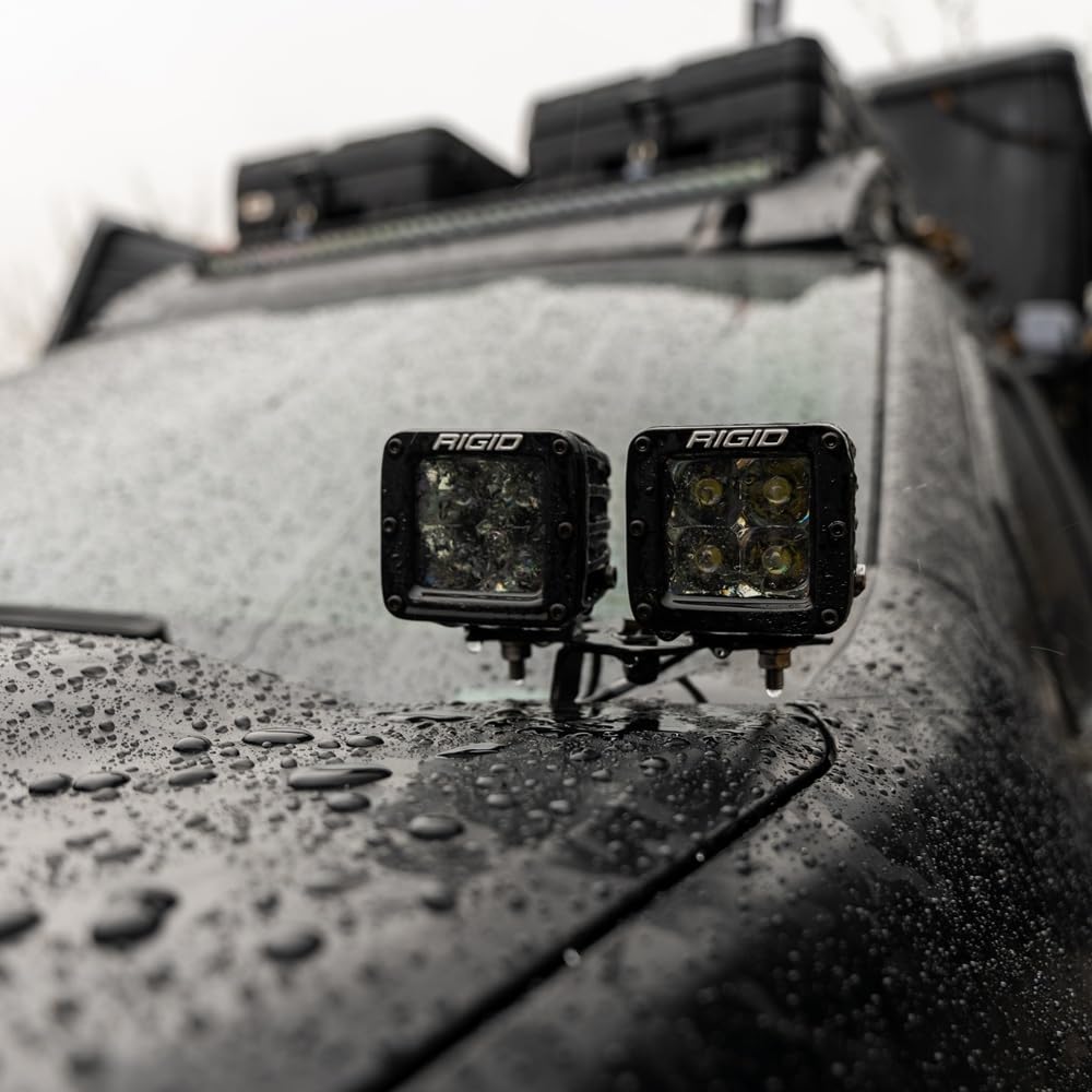 Rigid Industries D-Series PRO flood beam pattern angled view showing wide coverage benefit