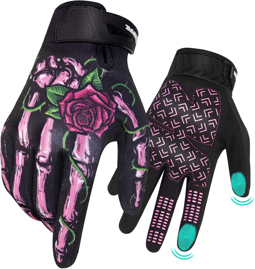RIGWARL front view pink skeleton glove showing design and fit benefit