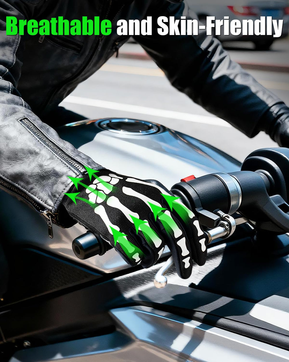 RIGWARL glow-in-the-dark gloves illuminated for nighttime visibility