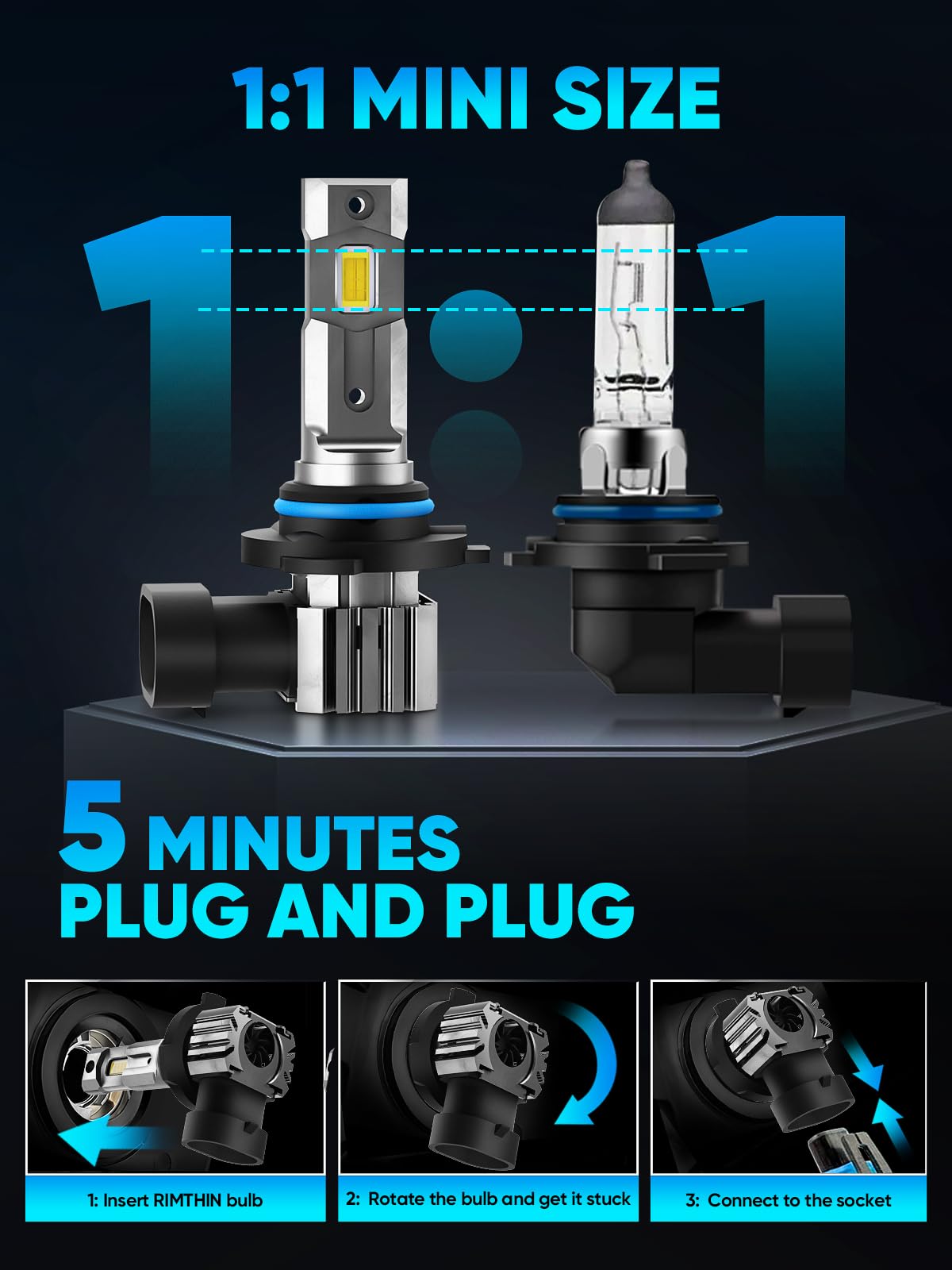 rimthin bulb base socket detail showing plug‑and‑play convenience