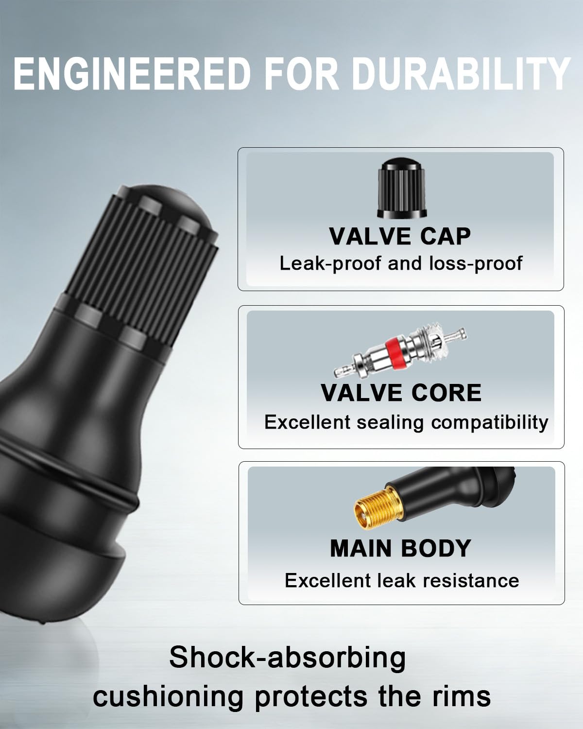 Riseuvo copper core valve detail showing reinforcement and reliable seating benefit