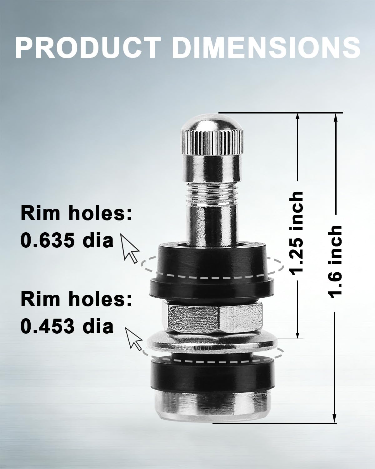 Riseuvo TR416 close-up of valve thread with brass detail illustrating corrosion resistance