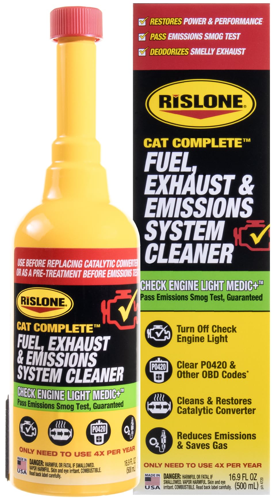 Rislone front packaging showing product and benefits for restoring performance