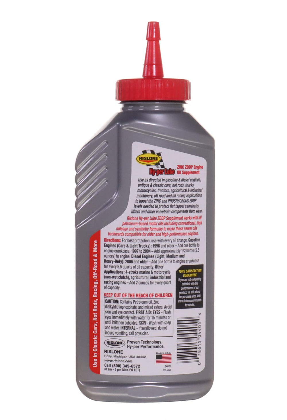 Rislone being poured into an engine oil fill, demonstrating improved lubrication benefit
