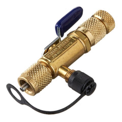 Ritchie Yellow Jacket 18975 front view showing side port for accurate vacuum gauge mounting