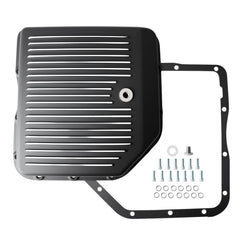 Riyhch front view of pan and drain plug showing fit and easy maintenance