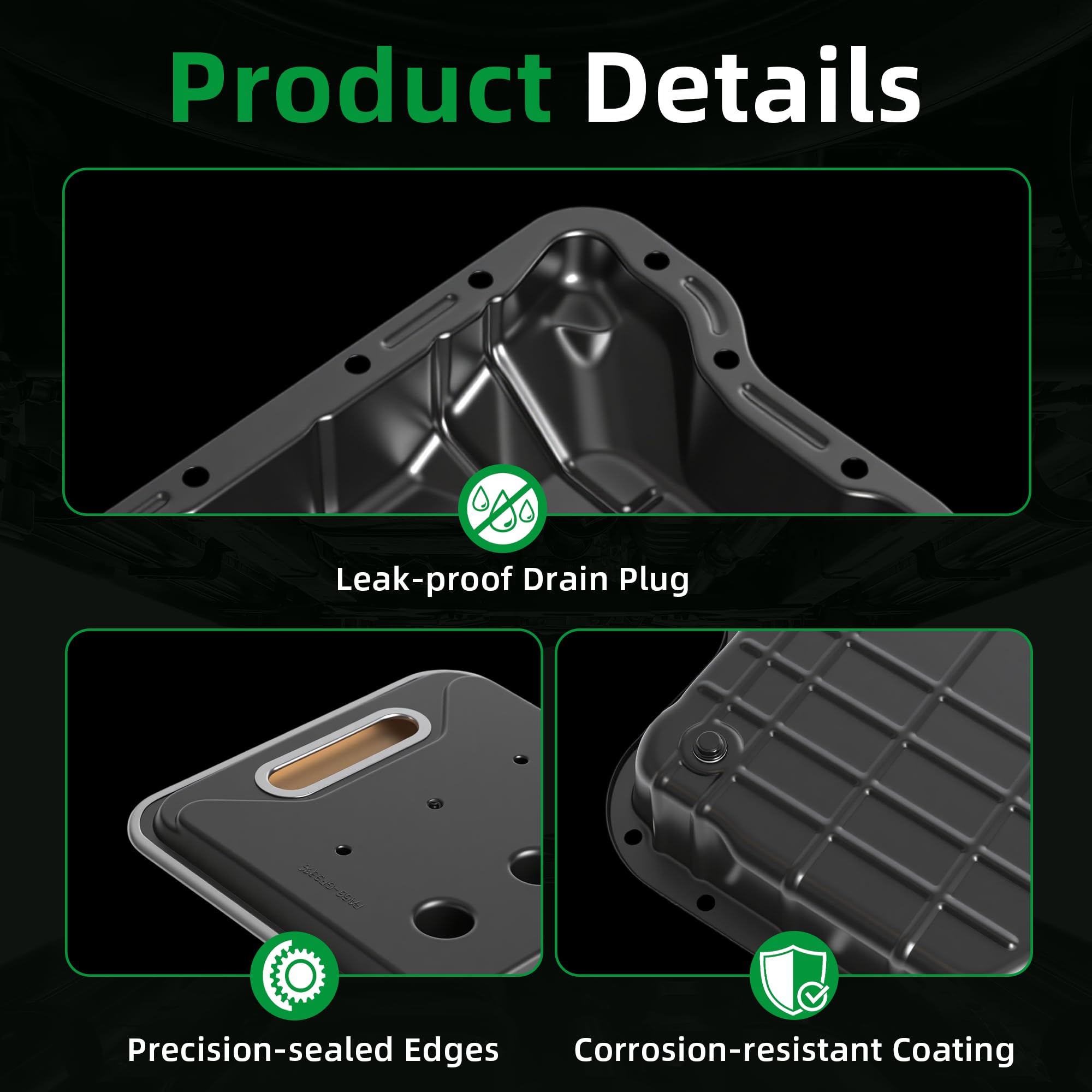 Riyhch complete kit contents arranged to show pan, gasket and filter for one-purchase convenience