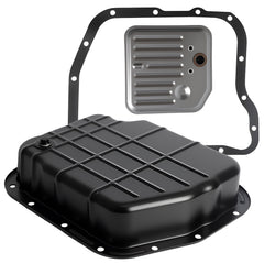 Riyhch front view of transmission pan showing finish and drain plug for easier fluid changes