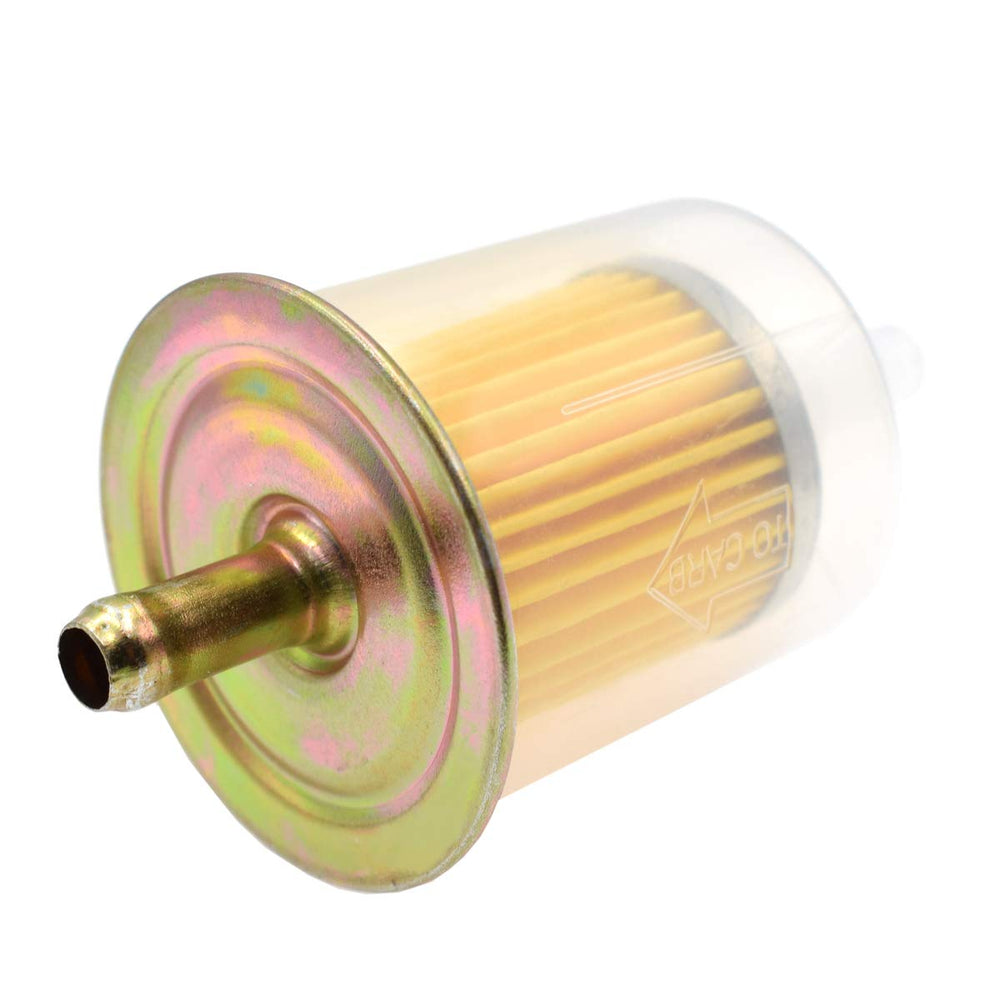 Riyitauto installed on motorcycle fuel line demonstrating straightforward inline installation