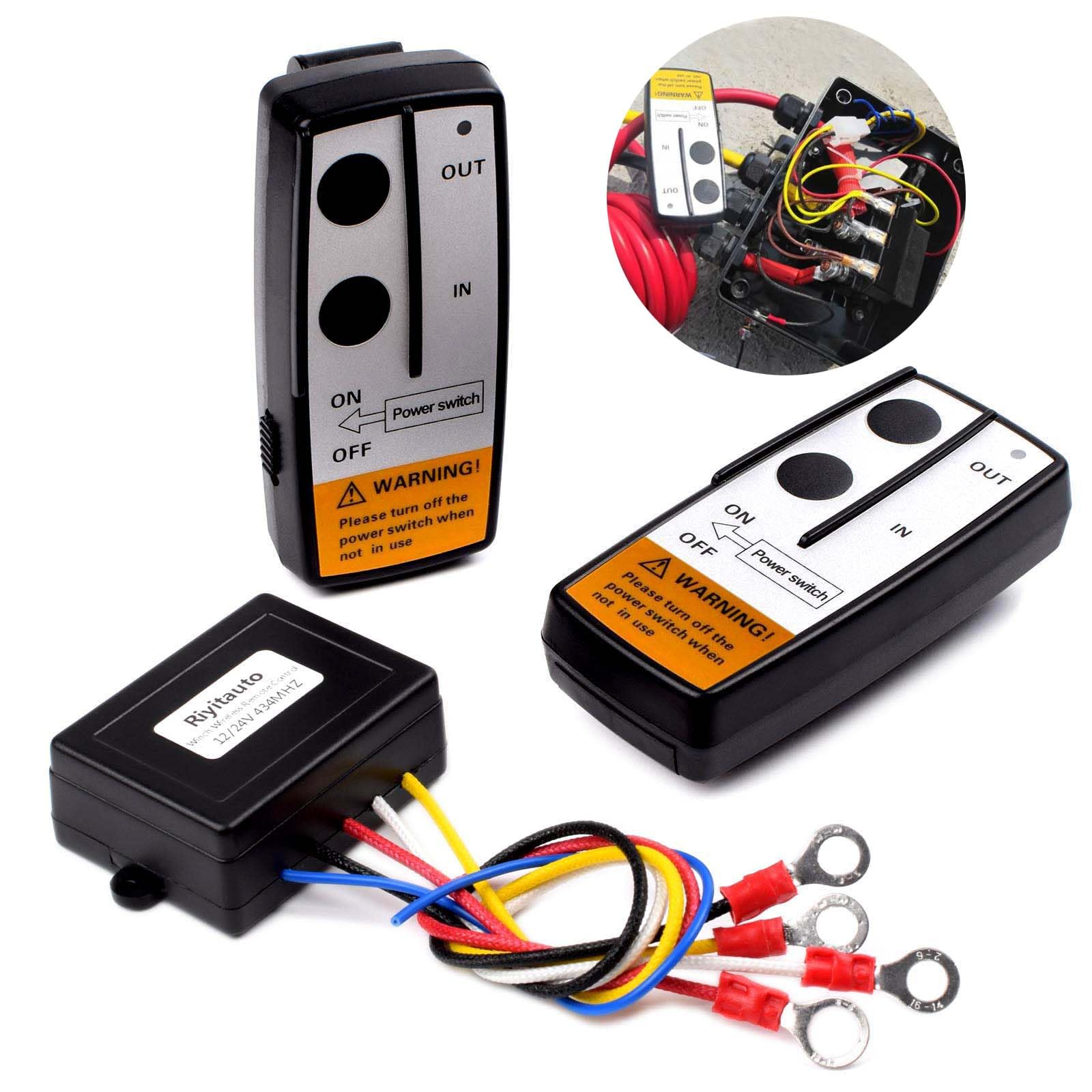 Riyitauto receiver mounted on winch assembly demonstrating quick installation benefit
