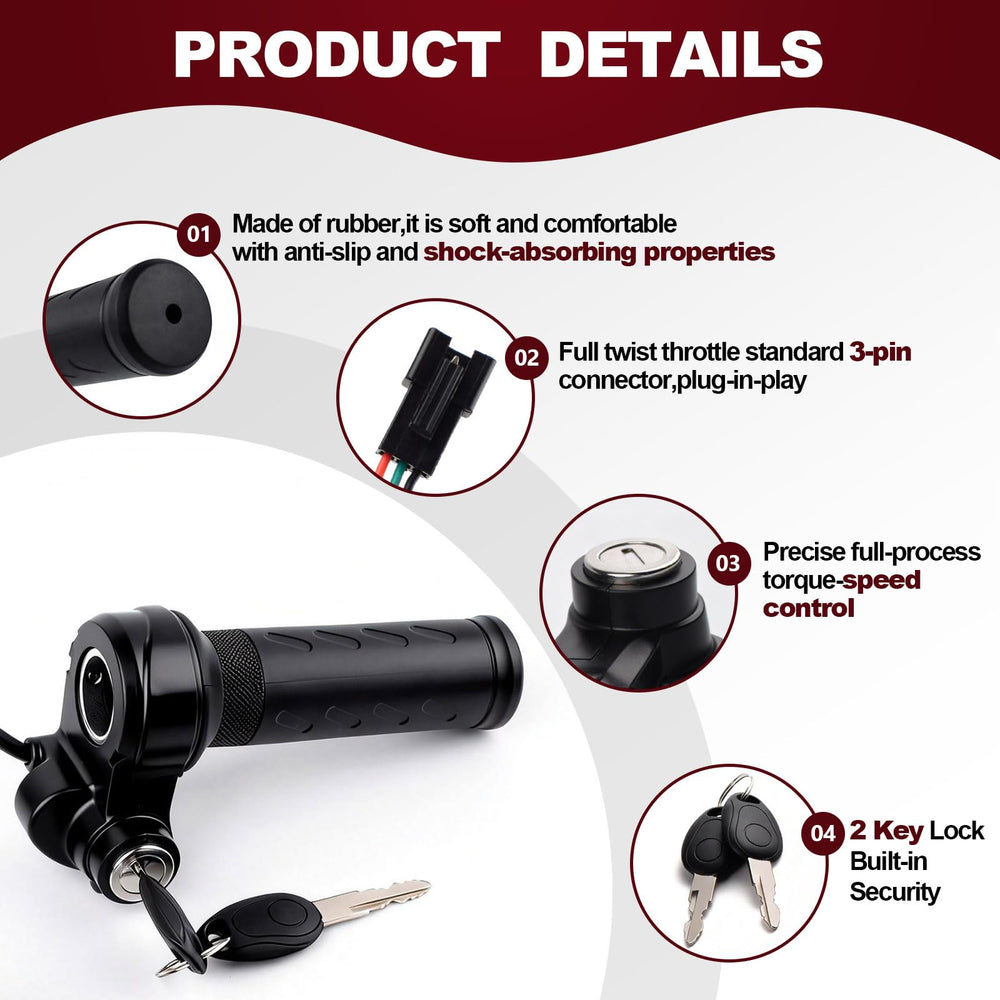 Riyitauto Ridstar Q20 keyed lock detail offering added theft deterrent for parked bikes