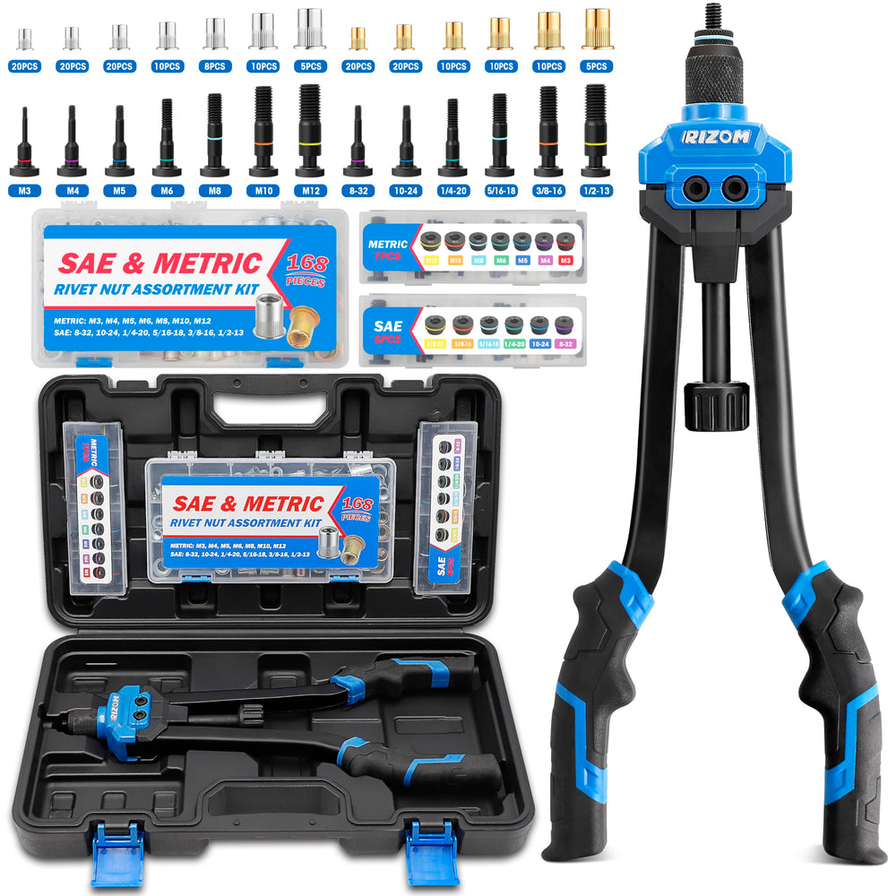 Rizom front view of tool and blow-mold case showing kit completeness and portability