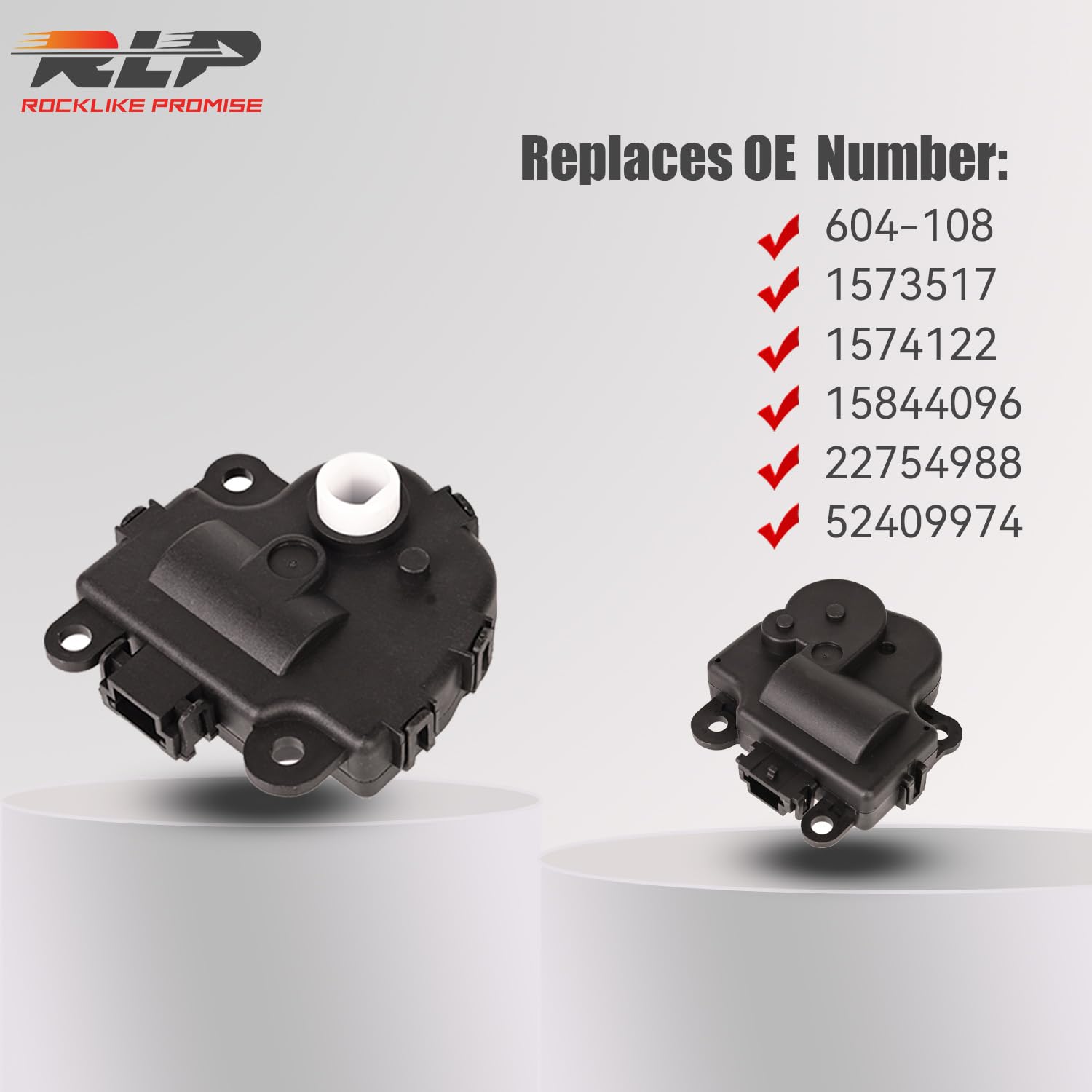 RLP blend door actuator connector detail with secure plug design for reliable connection
