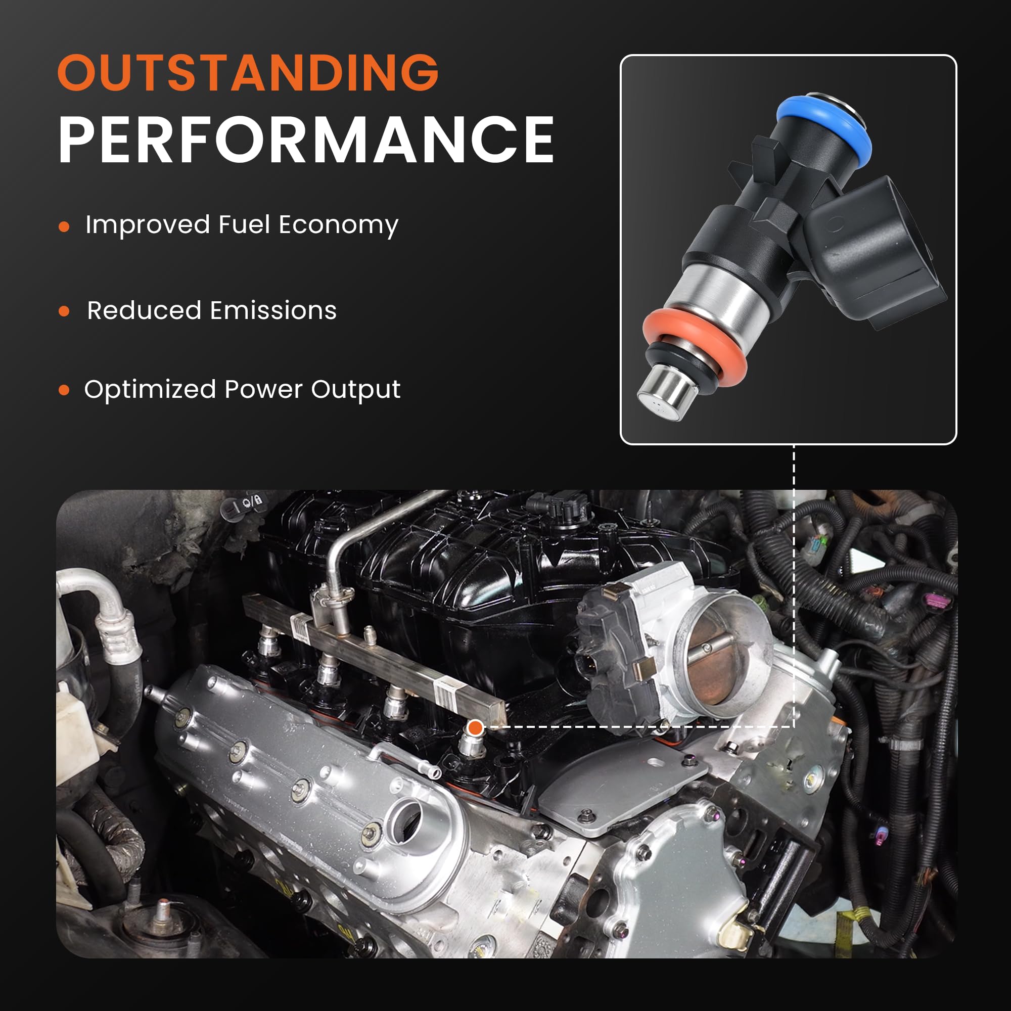 RLP injector being installed on fuel rail in engine, simplifies direct-fit replacement