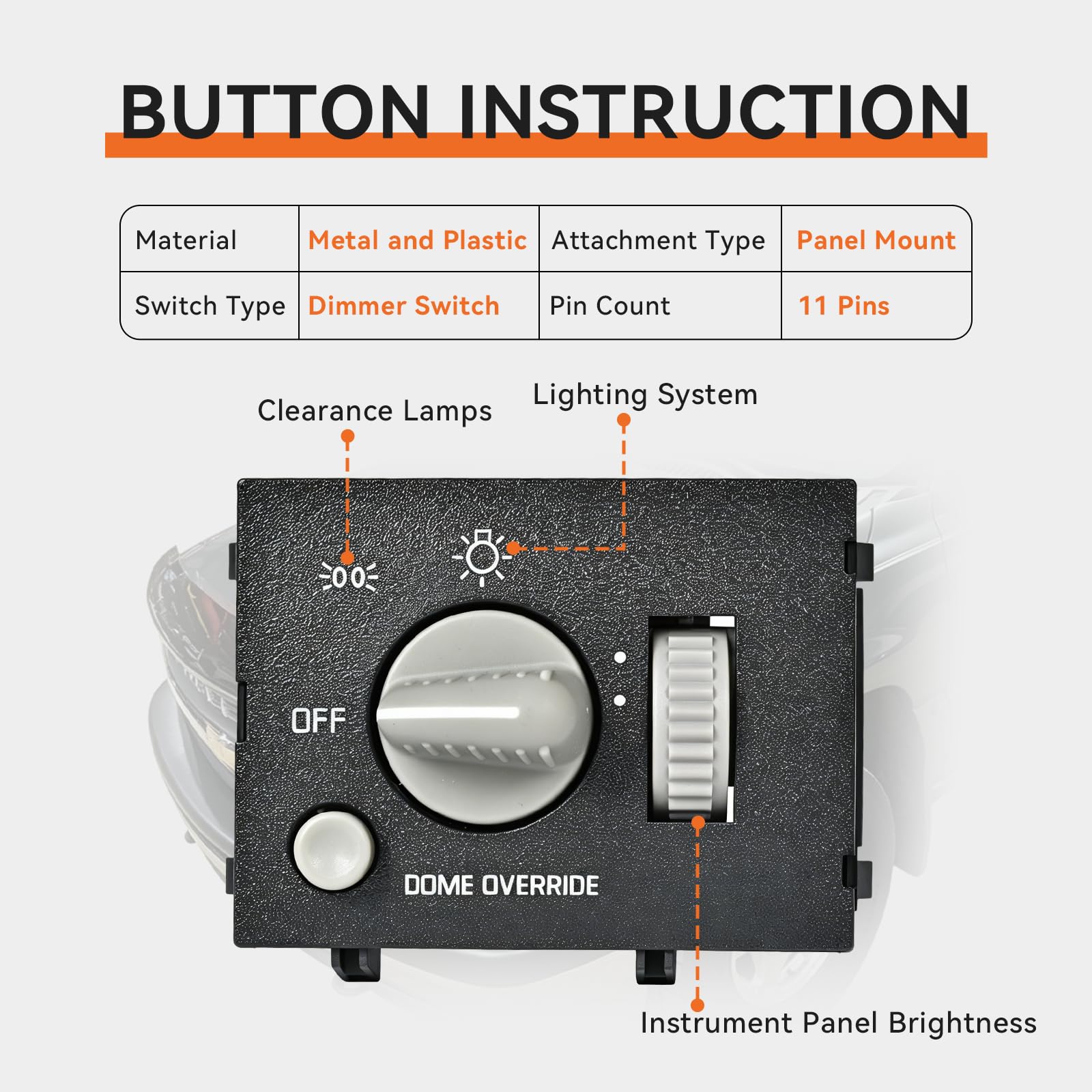 RLP headlight switch installed in dashboard restoring factory appearance