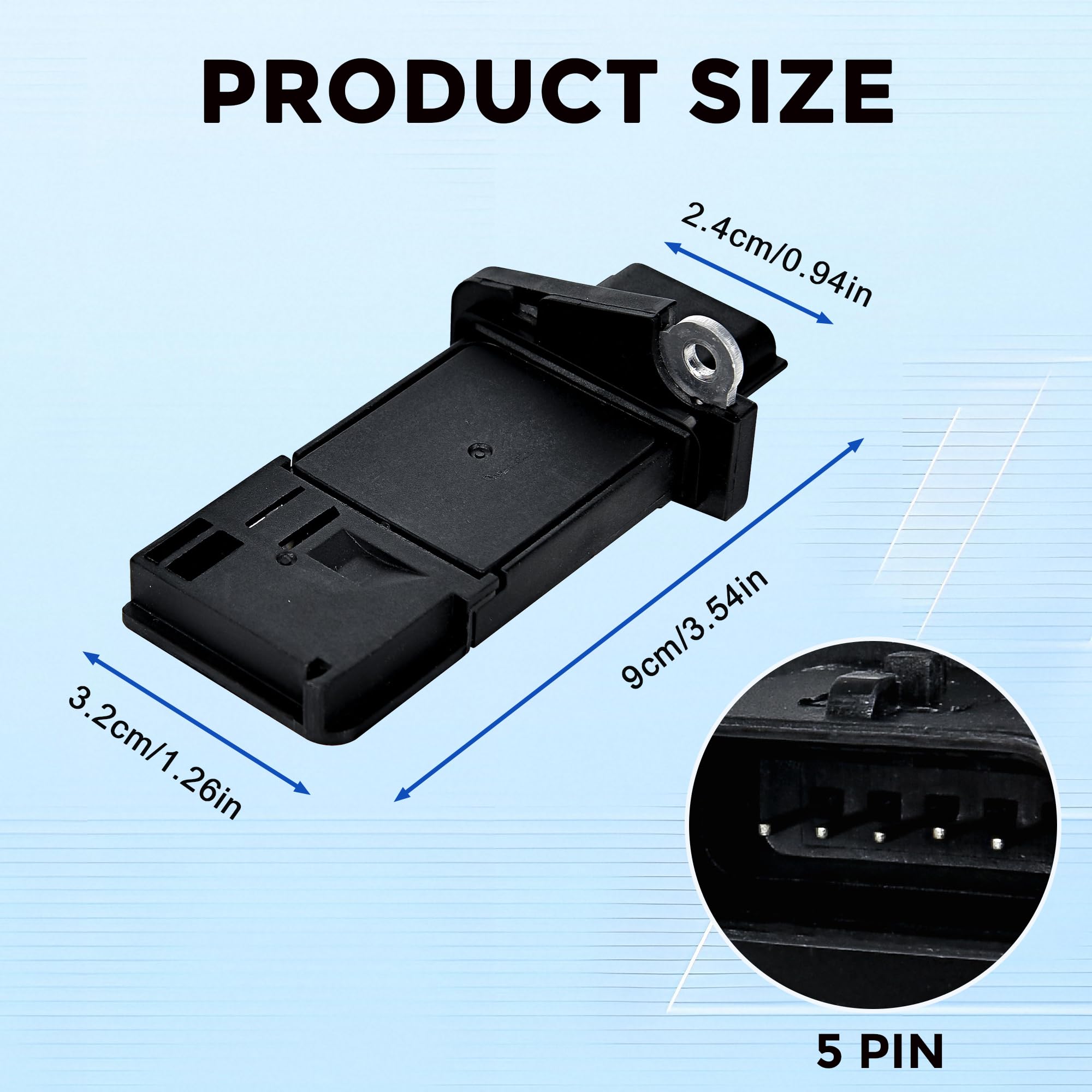 RLP MAF sensor electrical connector closeup for easy plug-in