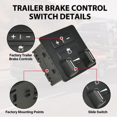 RLP trailer brake control located left of steering wheel showing correct dash fitment
