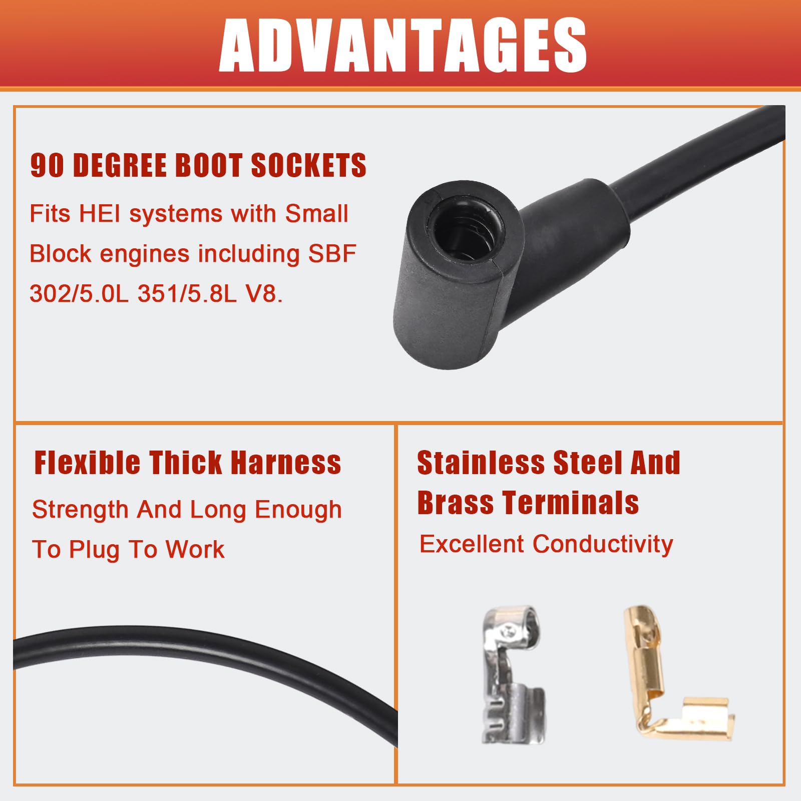 RLP wire end terminals and visible spiral core showcasing reliable conductivity benefit