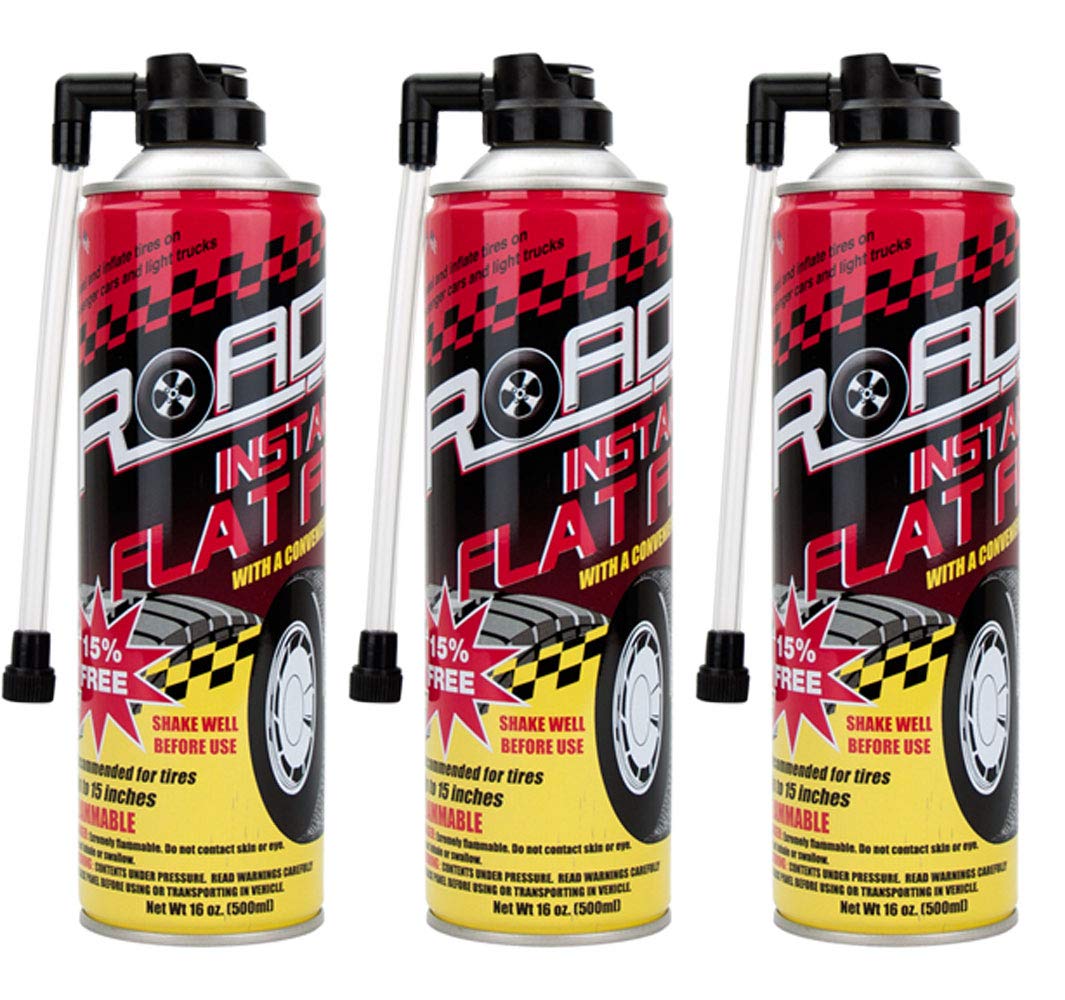 Road three 16oz cans in trunk showing compact emergency storage