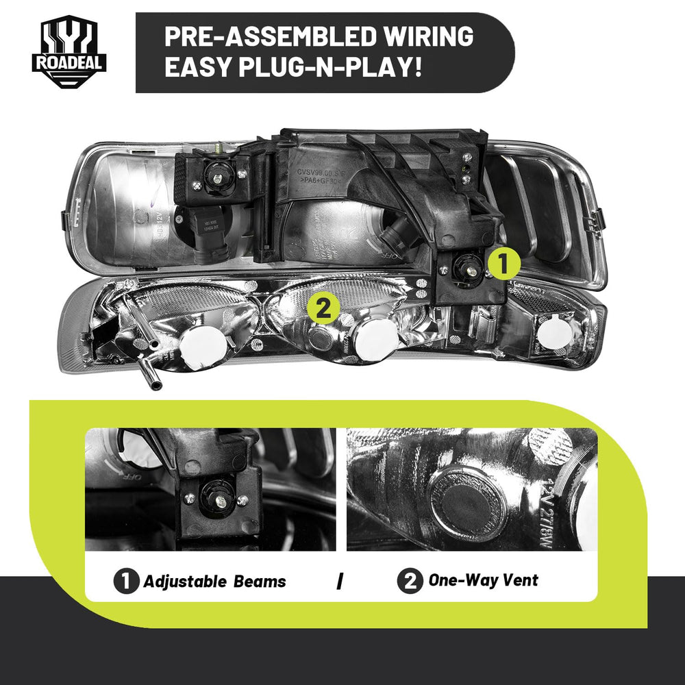 ROADEAL headlight installed on Silverado demonstrating seamless OEM look benefit