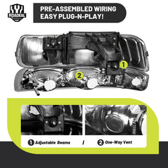 ROADEAL headlight installed on Silverado demonstrating seamless OEM look benefit