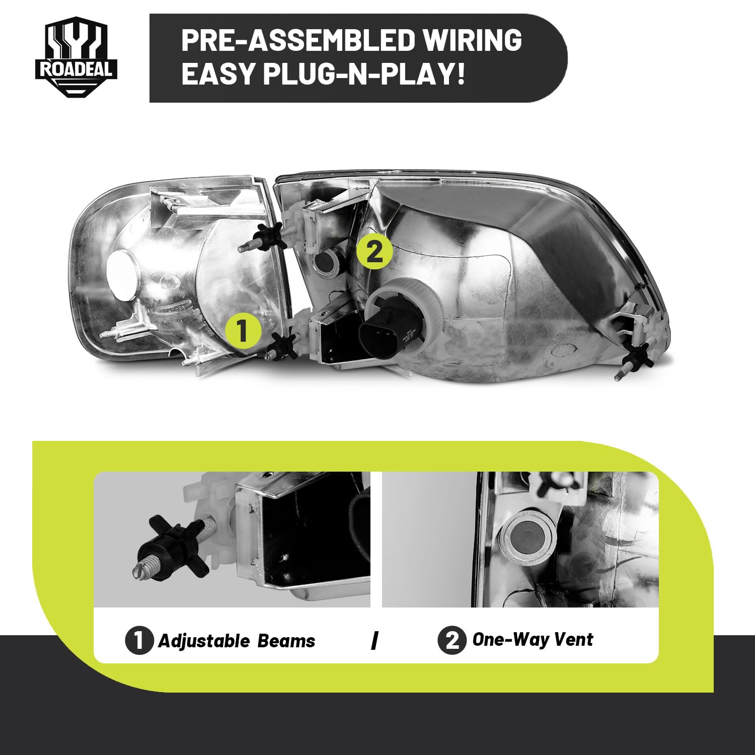 ROADEAL headlight installed on Ford F-150 front showing factory-fit appearance