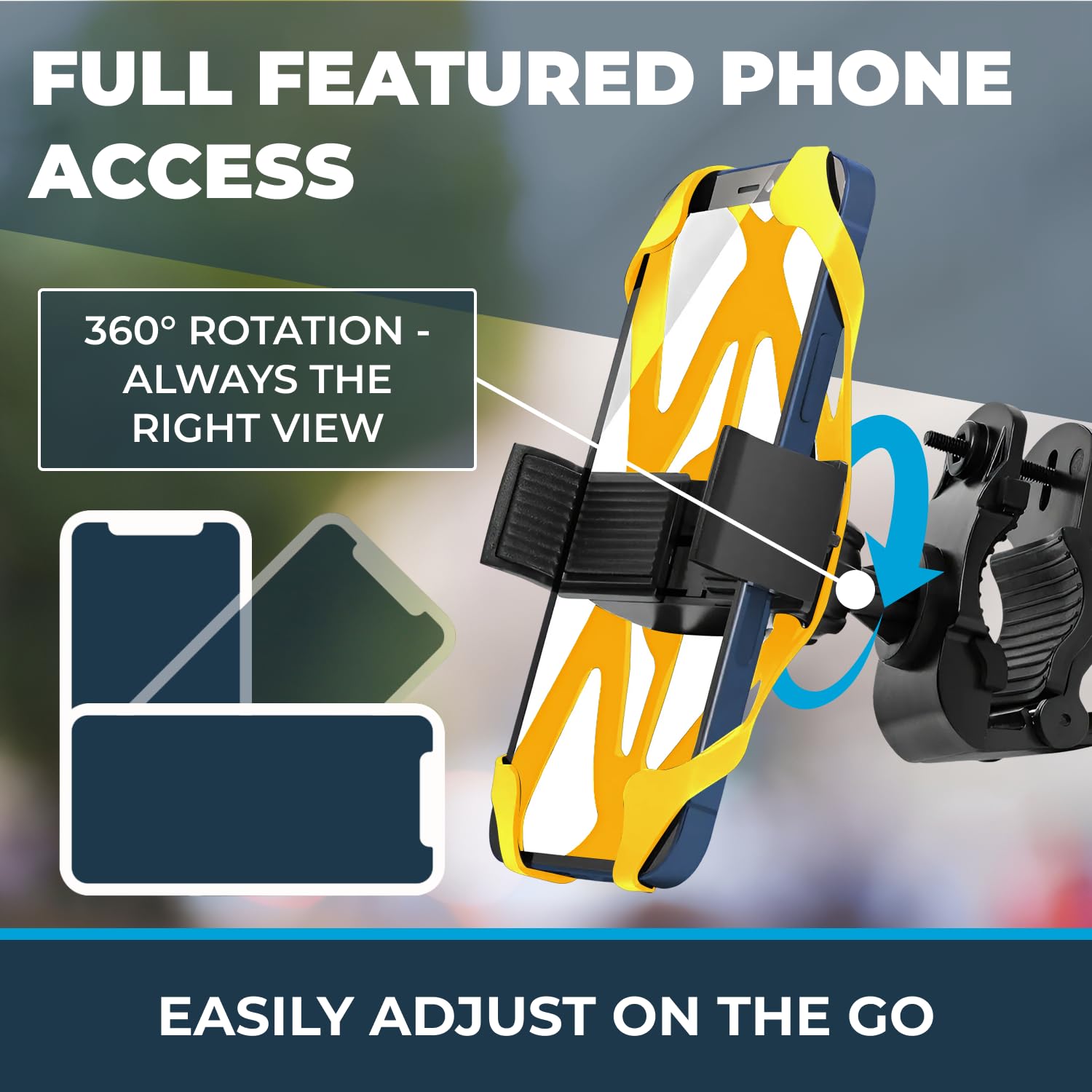 Roam clamp beside ruler showing fit for 7/8"–1.25" handlebars for compatibility