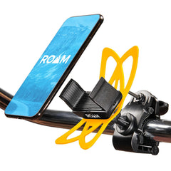 Roam front view of orange net holder showing secure phone grip and visibility