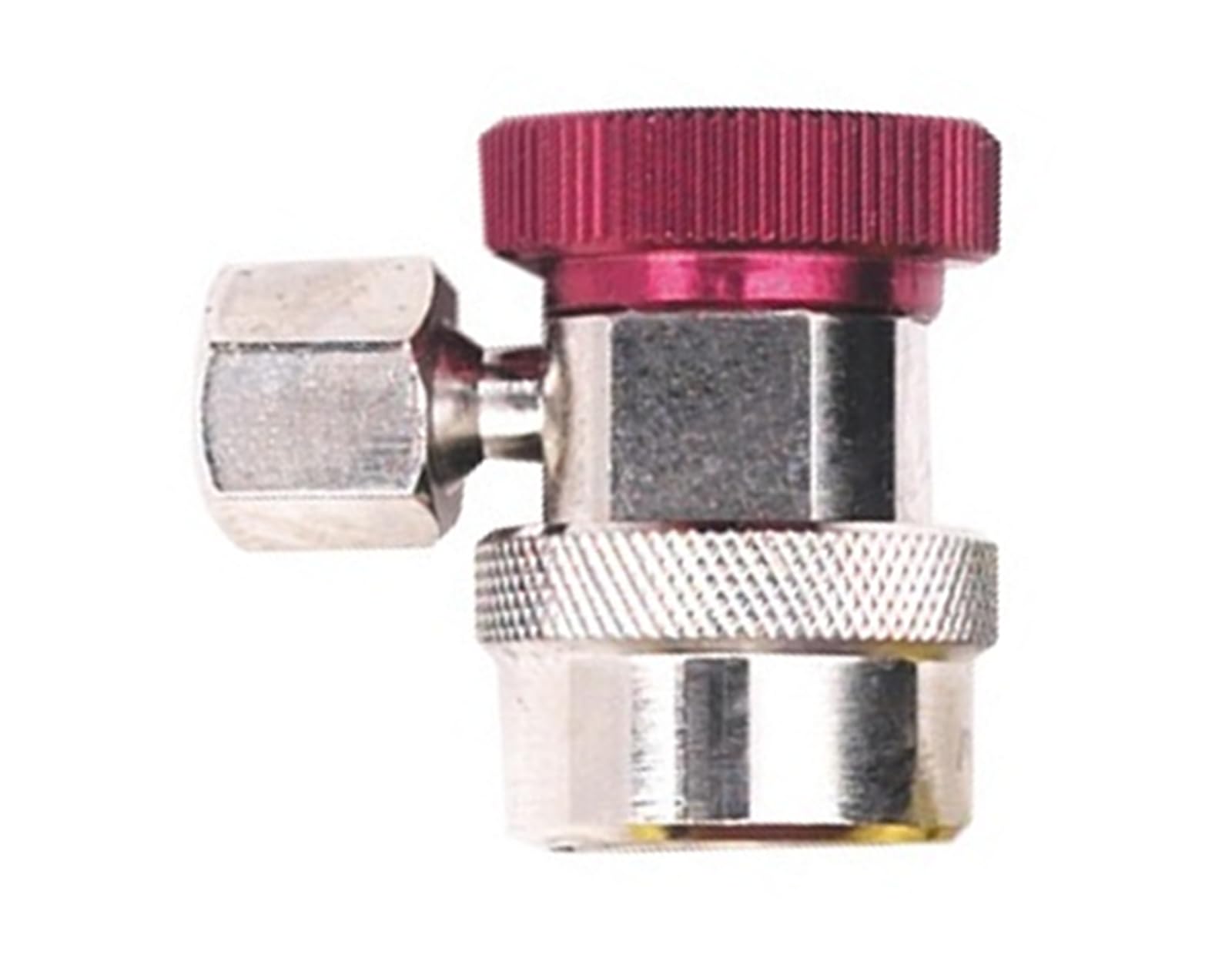 Robinair 18192 shown in hand to illustrate compact size and ease of use in tight engine bays