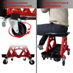 ROBLOCK caster and steel base close-up showing durable smooth-rolling movement