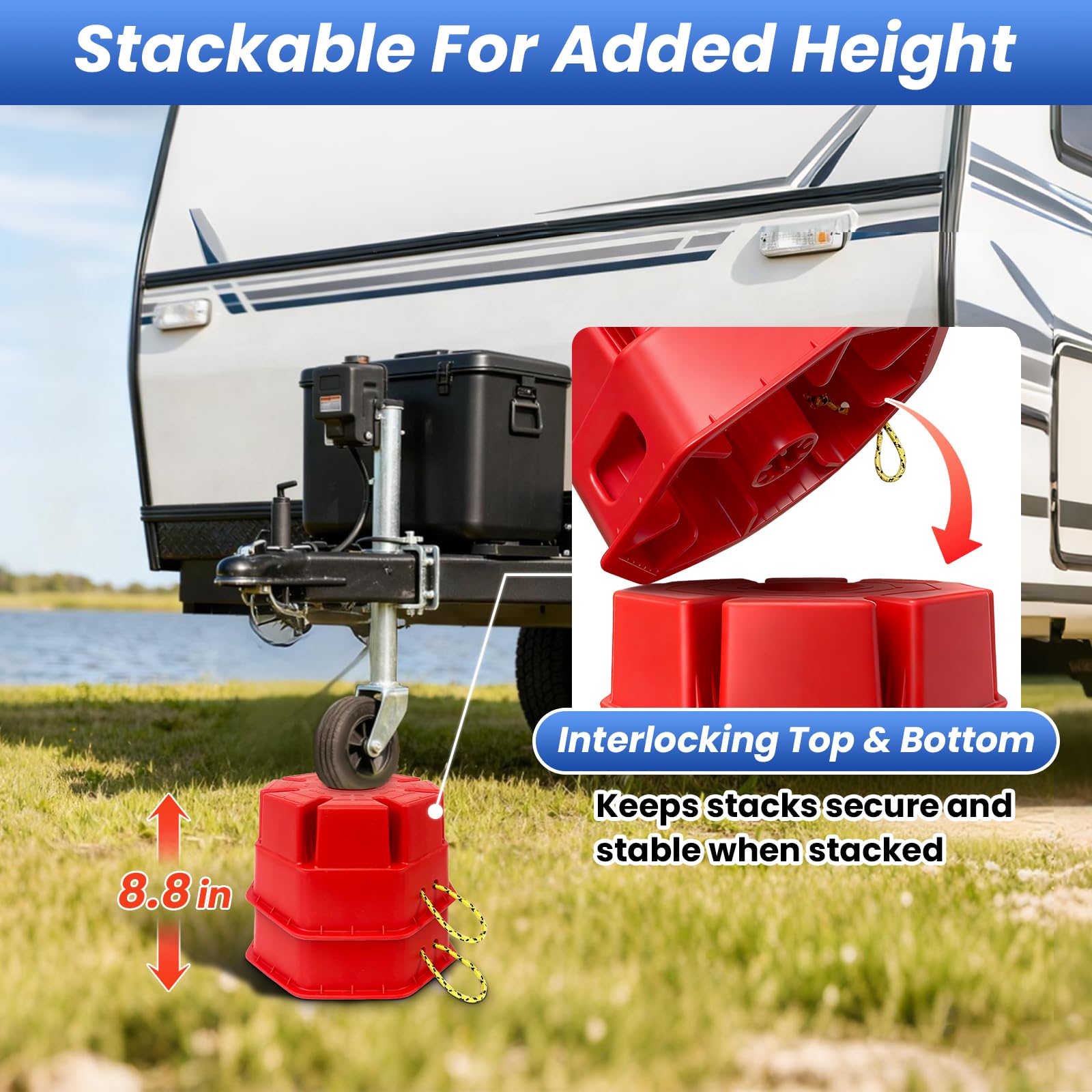 ROBLOCK close-up of top jack seat showing secure fit and anti-slip benefit