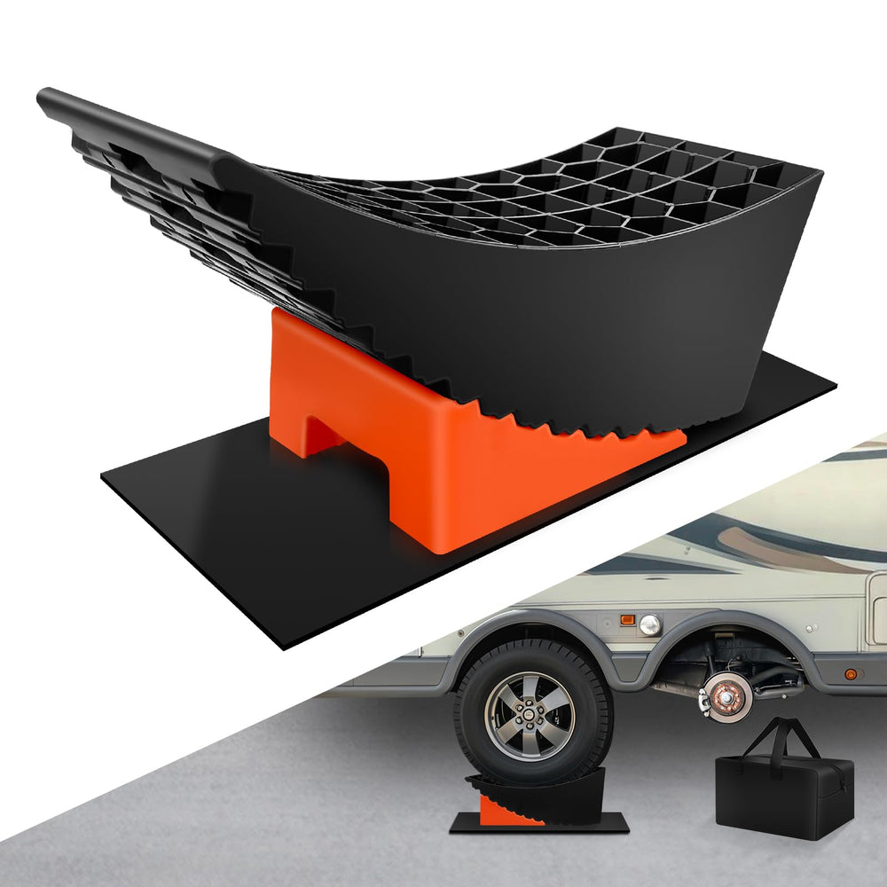 ROBLOK front view packaged ramp showing compact portability and quick deployment