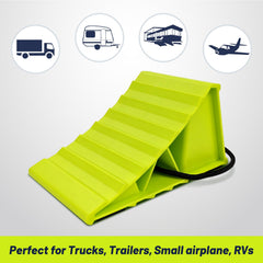 ROBLOck in use against a travel trailer tire showing reliable stabilization during parking