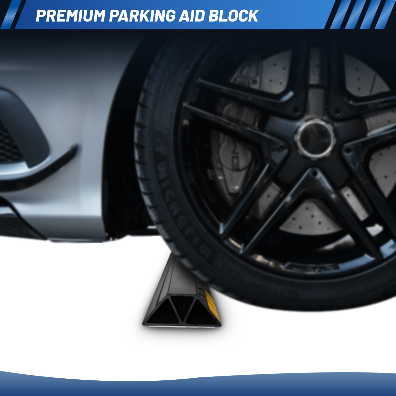 ROBLOck installed in a single-car garage preventing wall and bumper contact