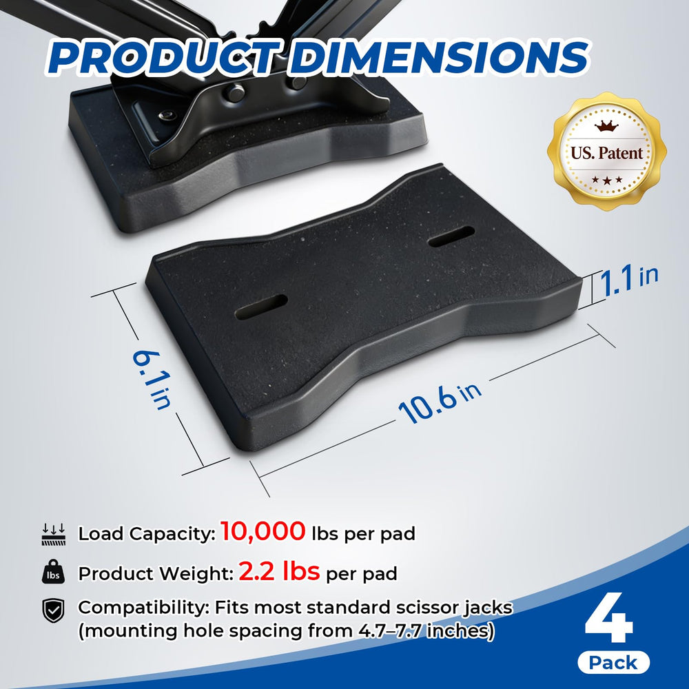 ROBLOCK installed on a scissor jack providing secure support