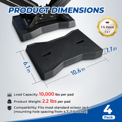 ROBLOCK installed on a scissor jack providing secure support