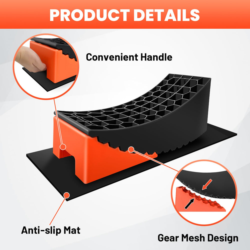 ROBLOK ramp with chocks and carry bag for clean, organized transport