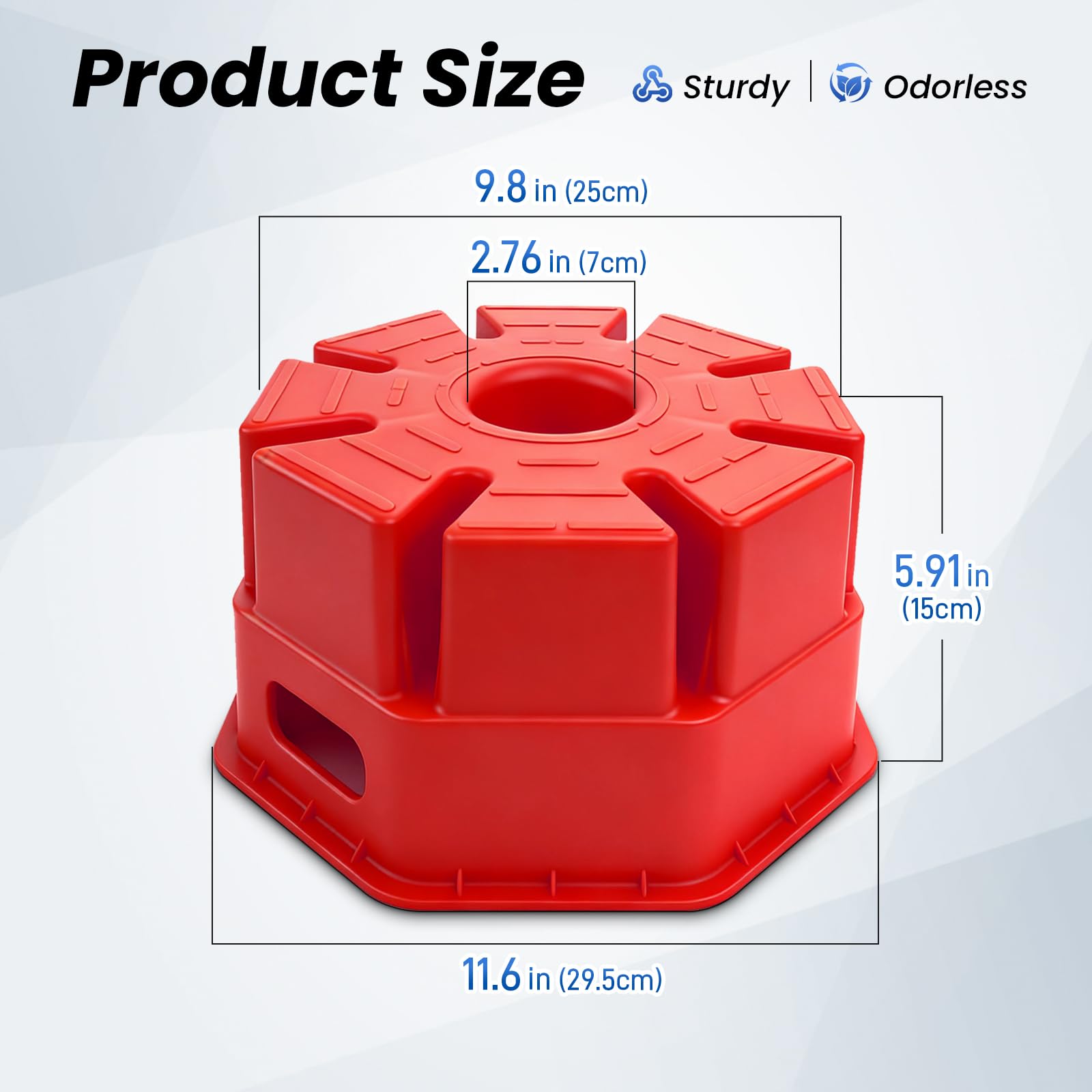 ROBLOCK held in hand for scale illustrating lightweight portability advantage